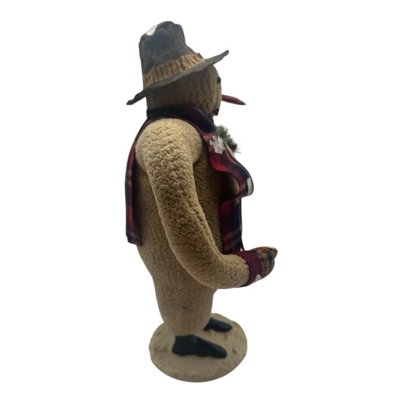 Vintage ESC Trading Cody Foster Primitive Snowman w/ Tree Folk Art 2002 14" Tall - Picture 4 of 7